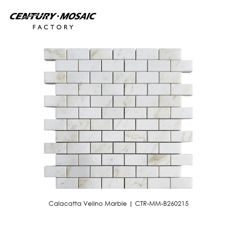 Calacatta Velino 1"x 2" Brick Marble Mosaic