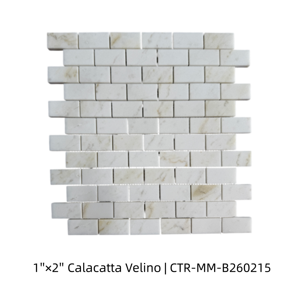 Calacatta Velino 1"x 2" Brick Marble Mosaic