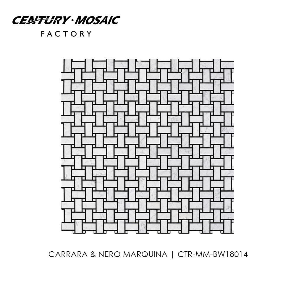 Carrara Basketweave Polished Marble Mosaic