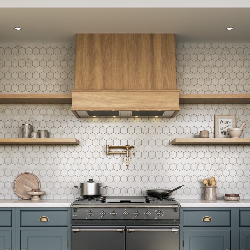 Capri Bianco Hexagon Polished Marble Mosaic