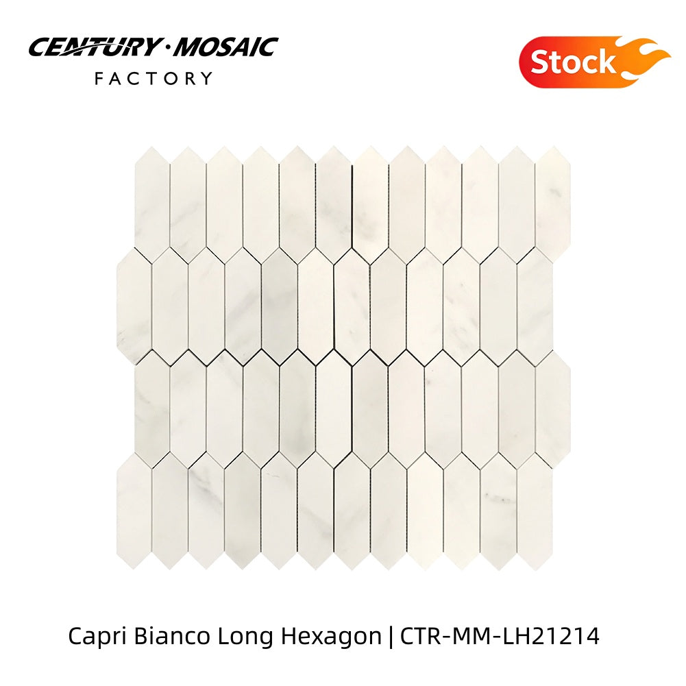 Capri Bianco Hexagon Polished Marble Mosaic