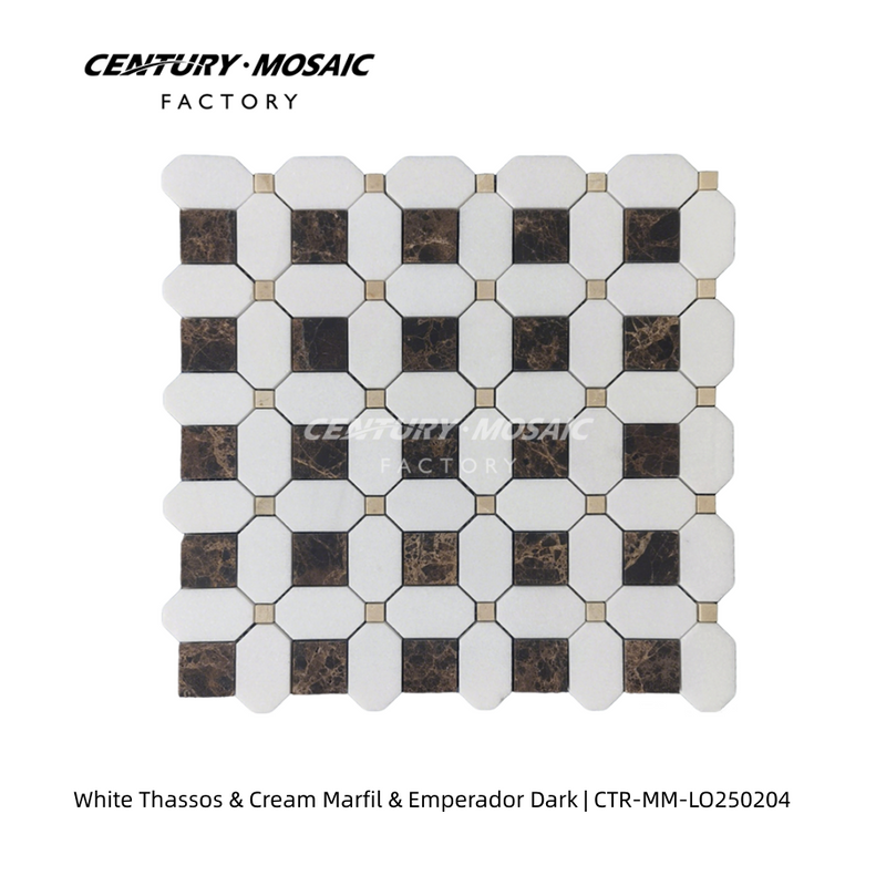 Mixed Color Octagon Honed Mosaic Tile