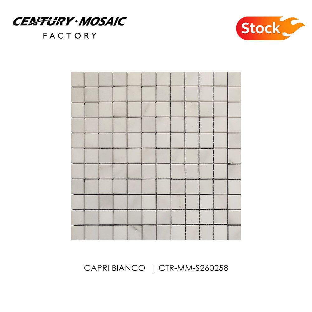 Capri Bianco Square Polished Marble Mosaic