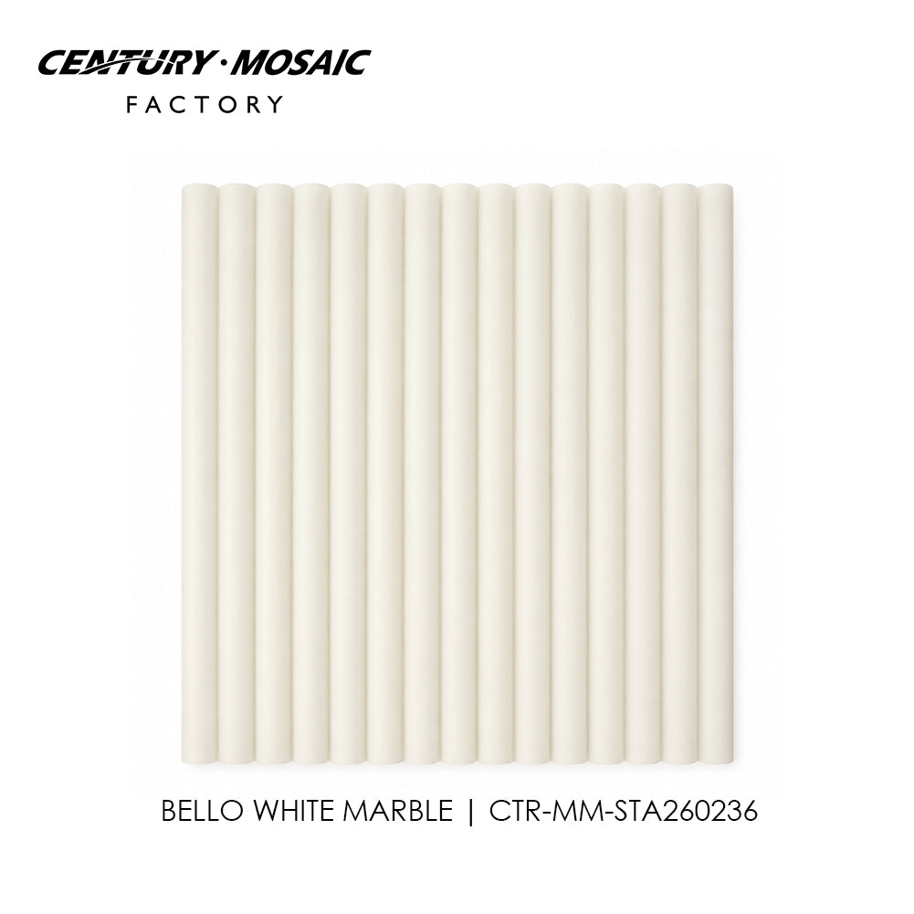 Bello White Stack Polished Marble Mosaic