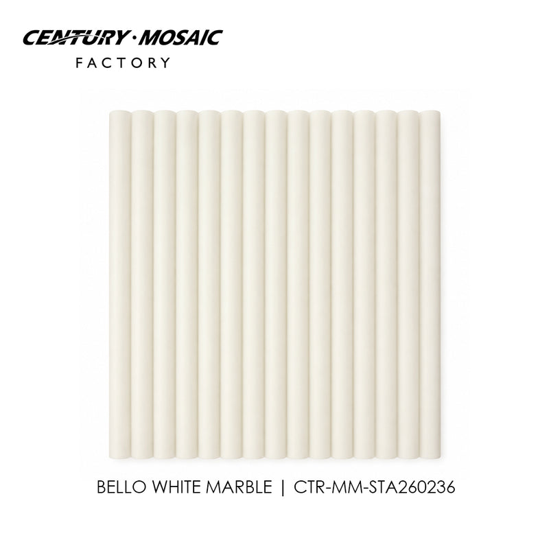 Bello White Stack Polished Marble Mosaic