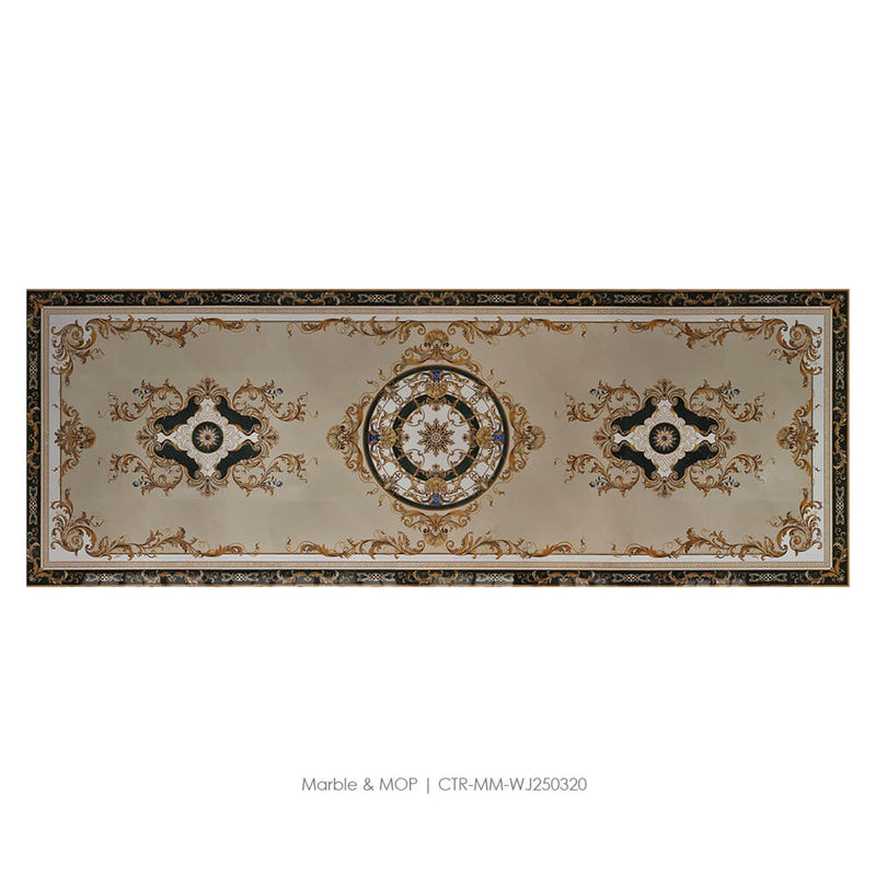 Polished Beige Marble Carpet Medallion Tile Wholesale