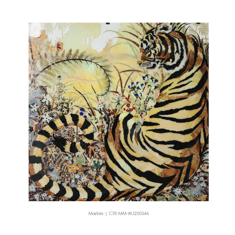 Waterjet Marble Polished Tiger Medallion Tile Wholesale