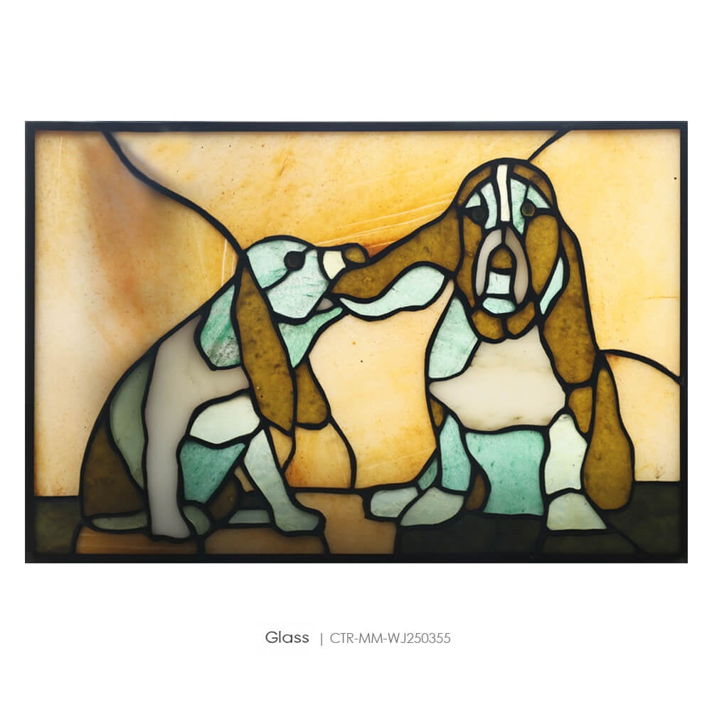 Waterjet Glass Polished Dogs Medallion Tile Wholesale