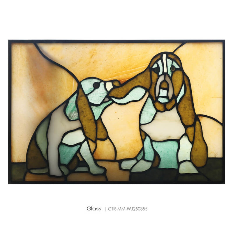 Waterjet Glass Polished Dogs Medallion Tile Wholesale