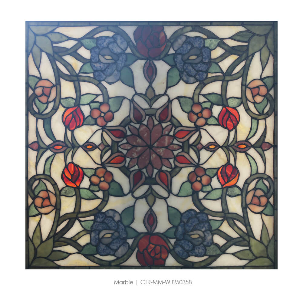 Waterjet Marble Polished Floral Pattern Medallion Tile Wholesale