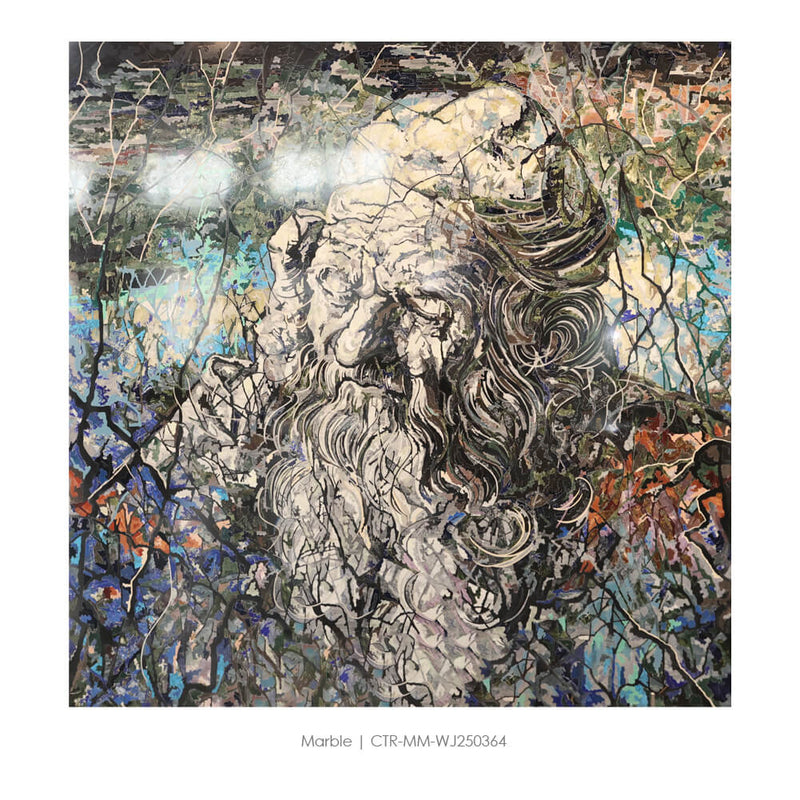 Waterjet Marble Polished Elderly Man Medallion Tile Wholesale