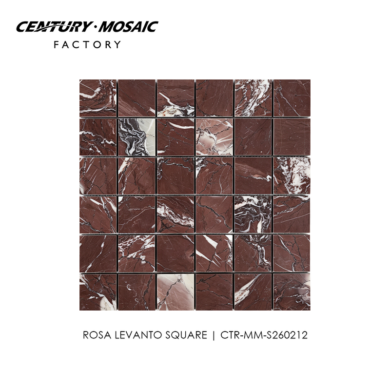 Rosa Levanto Square Marble Mosaic Tile