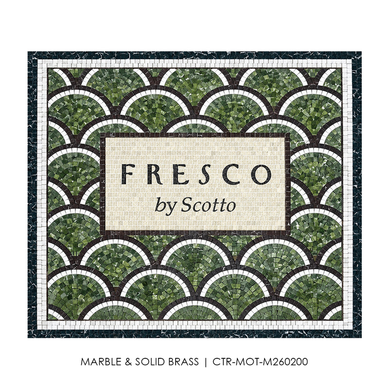 Green Honed Medallion Artistic Marble Mosaic Painting