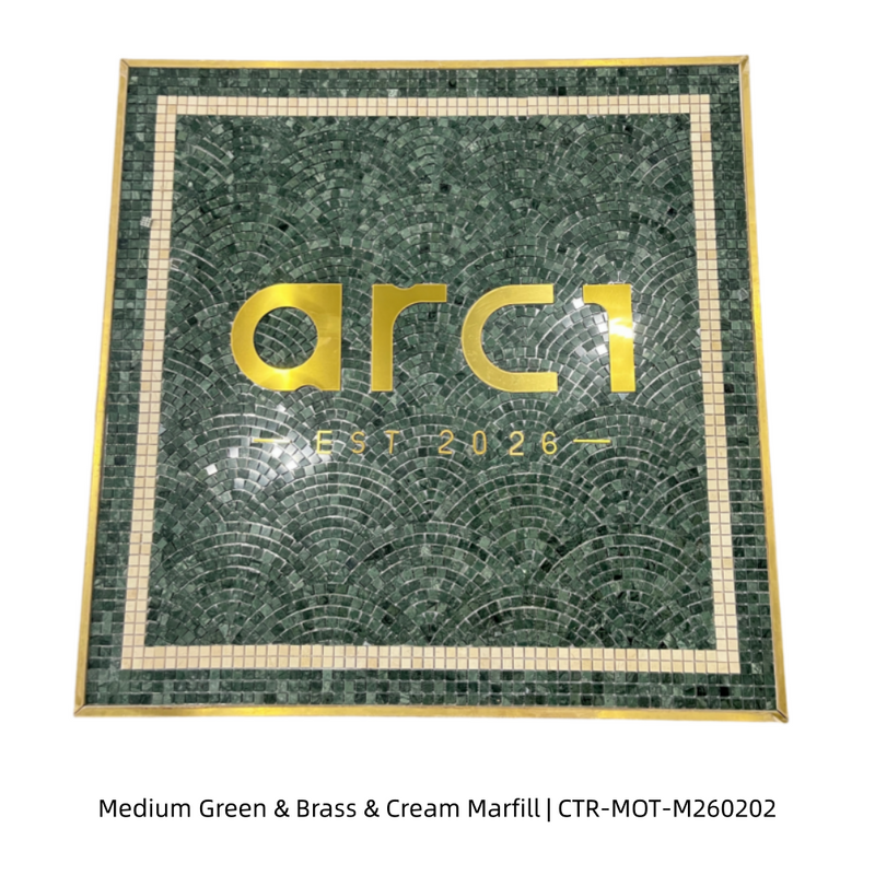 Green Flooring Medallion Artistic Marble Mosaic Painting