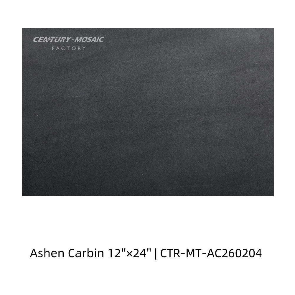 Ashen Carbin Black grey Polished Marble Tile