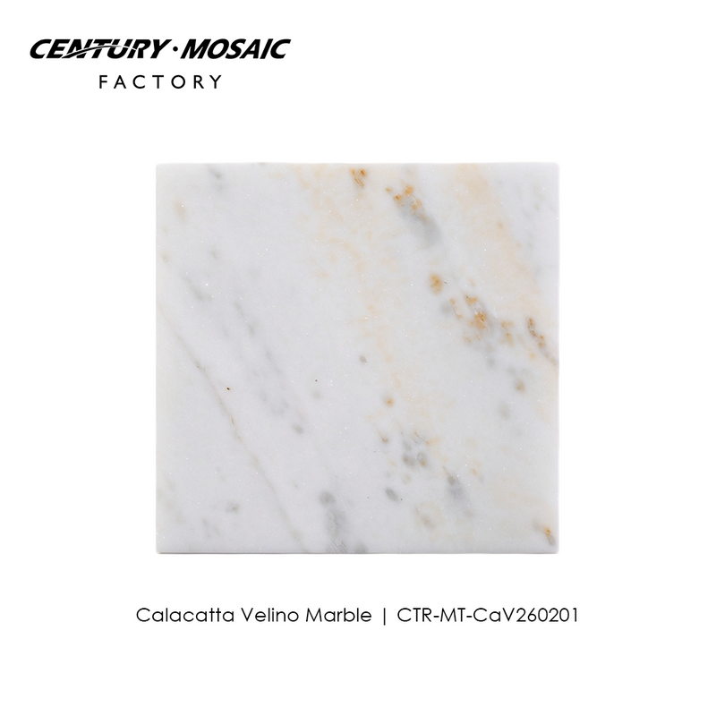 Calacatta Velino White 6''x6'' Marble Tile
