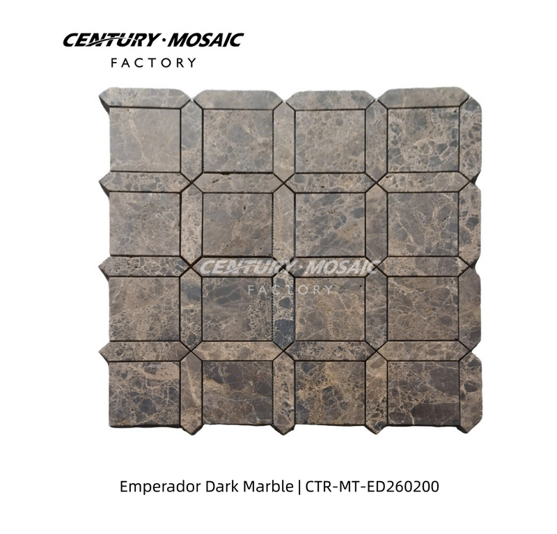 Emperador Dark Tumbled Marble Mosaic Tile