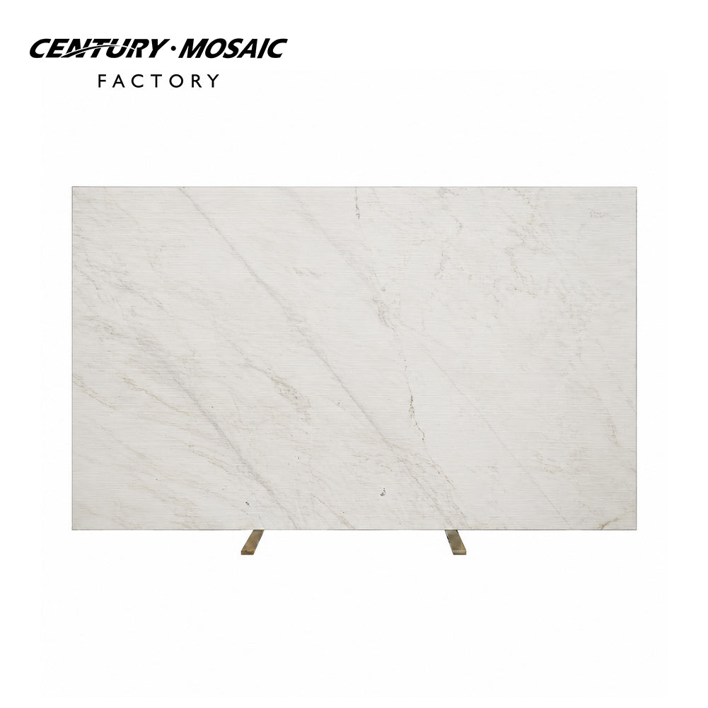Himalaya White Marble White Grooved Slab