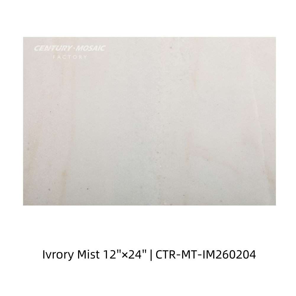 Ivory Mist White Polished Marble Tile