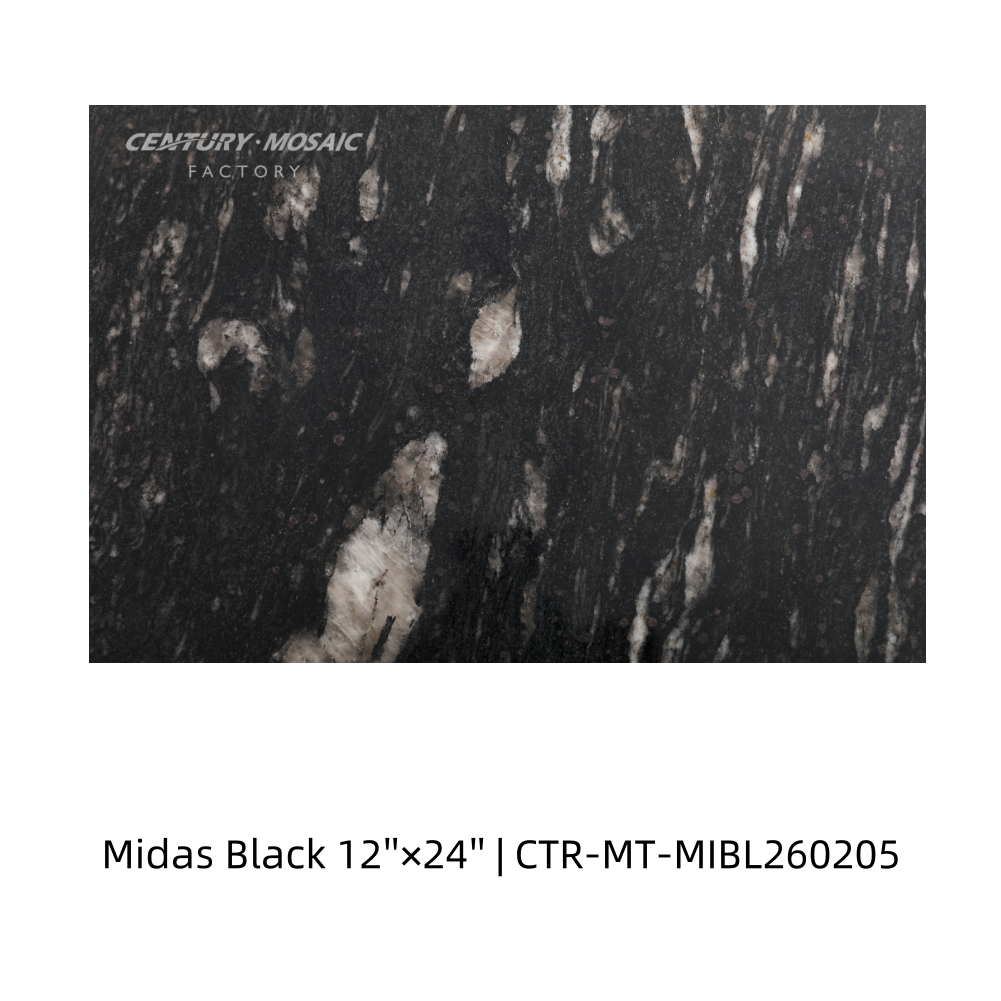 Midas Black Polished Marble Tile
