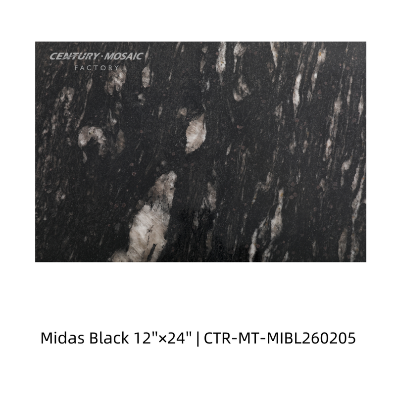 Midas Black Polished Marble Tile