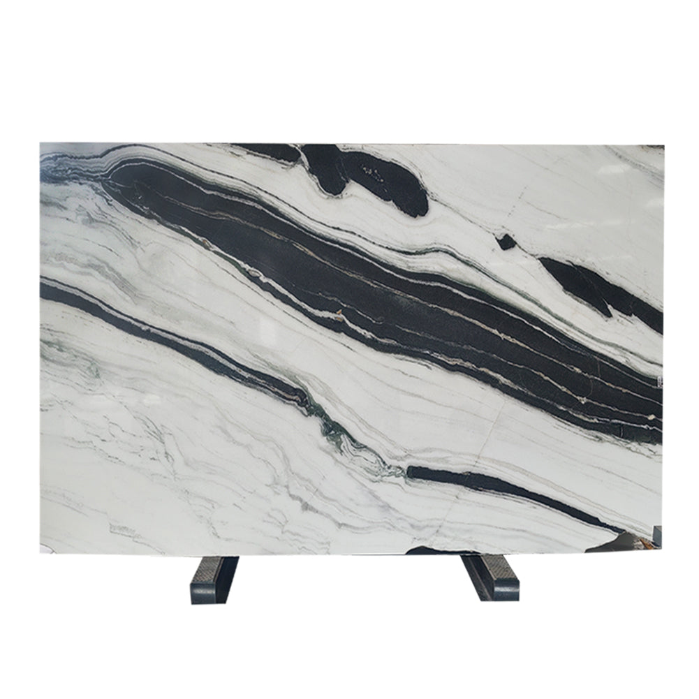 Panda White Marble Polished Slab Wholesale
