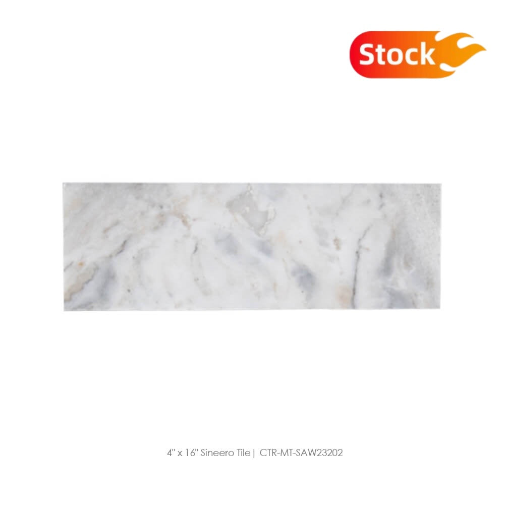 4” x 16” Sineero Polished Marble Tiles In Stock