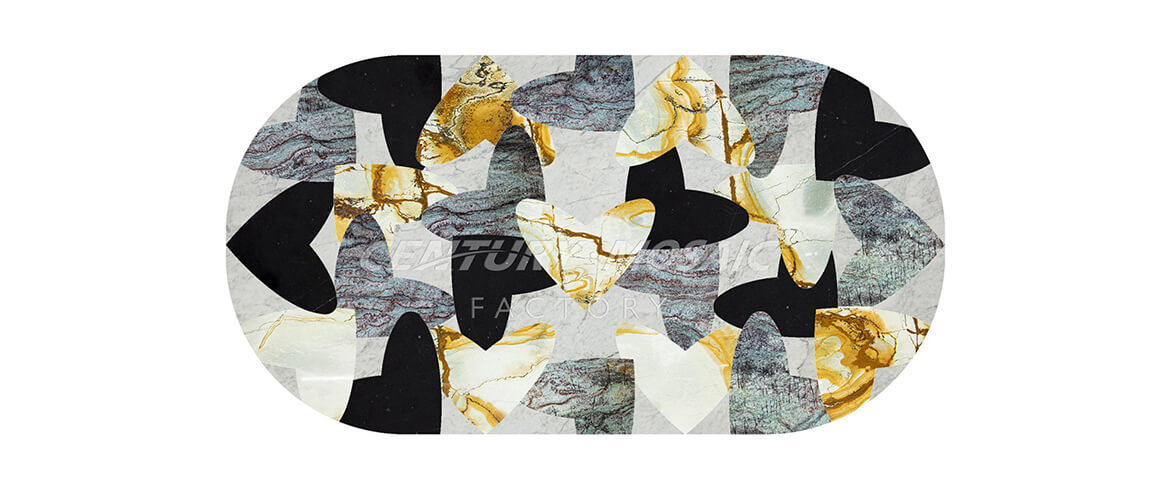 Mess Heart Oval Marble Polished Dining Table Wholesale – Centurymosaic