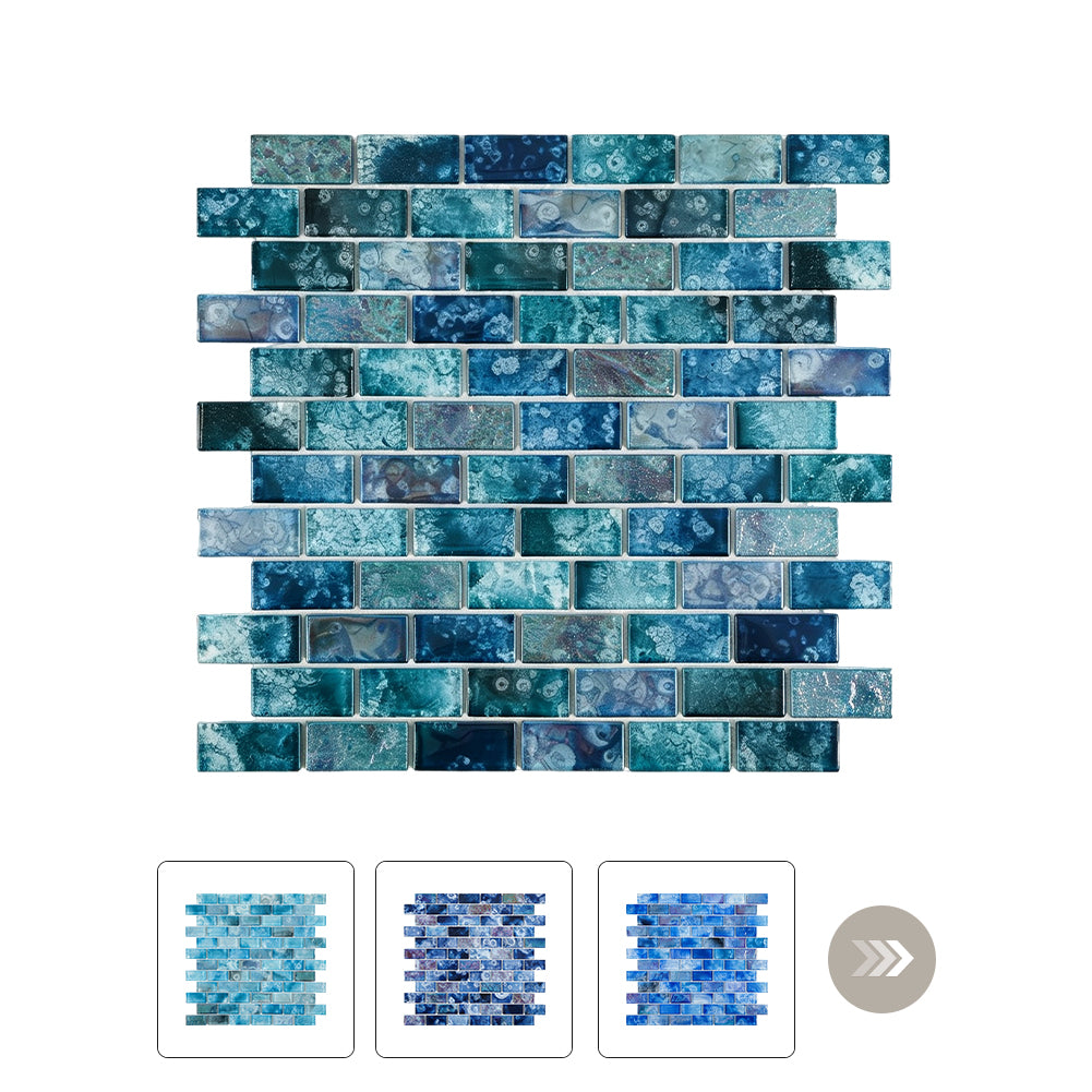 Swimming Pool Brick 3D Glossy Glass Mosaic