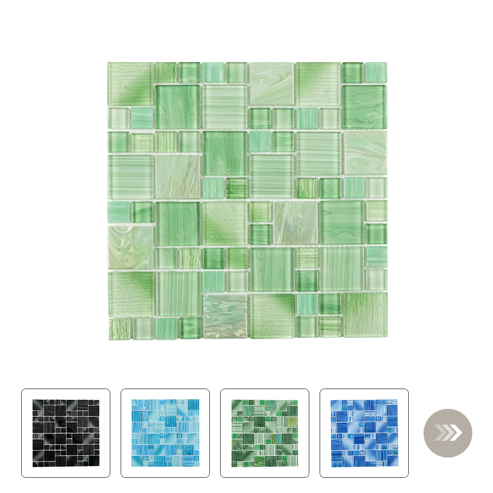 Swimming Pool Square Glossy Glass Mosaic