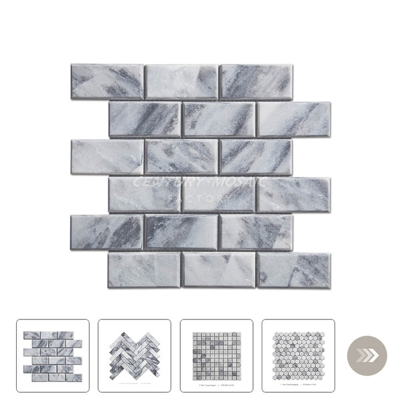 Grigio Toscana Marble Grey 12''×12'' Polished Mosaic Wholesale Collection
