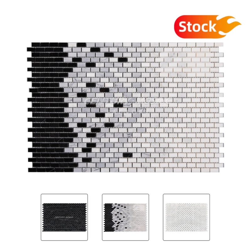 Mini Brick Marble Mosaic Tile Collection In Stock