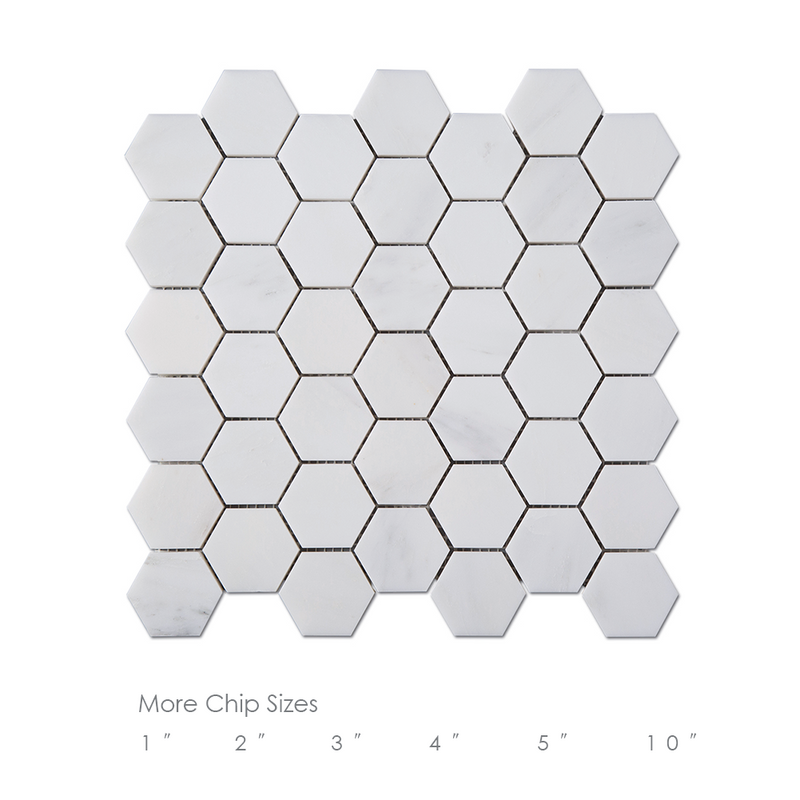 Statuary White Marble Hexagon Mosaic Tile Collection Wholesale