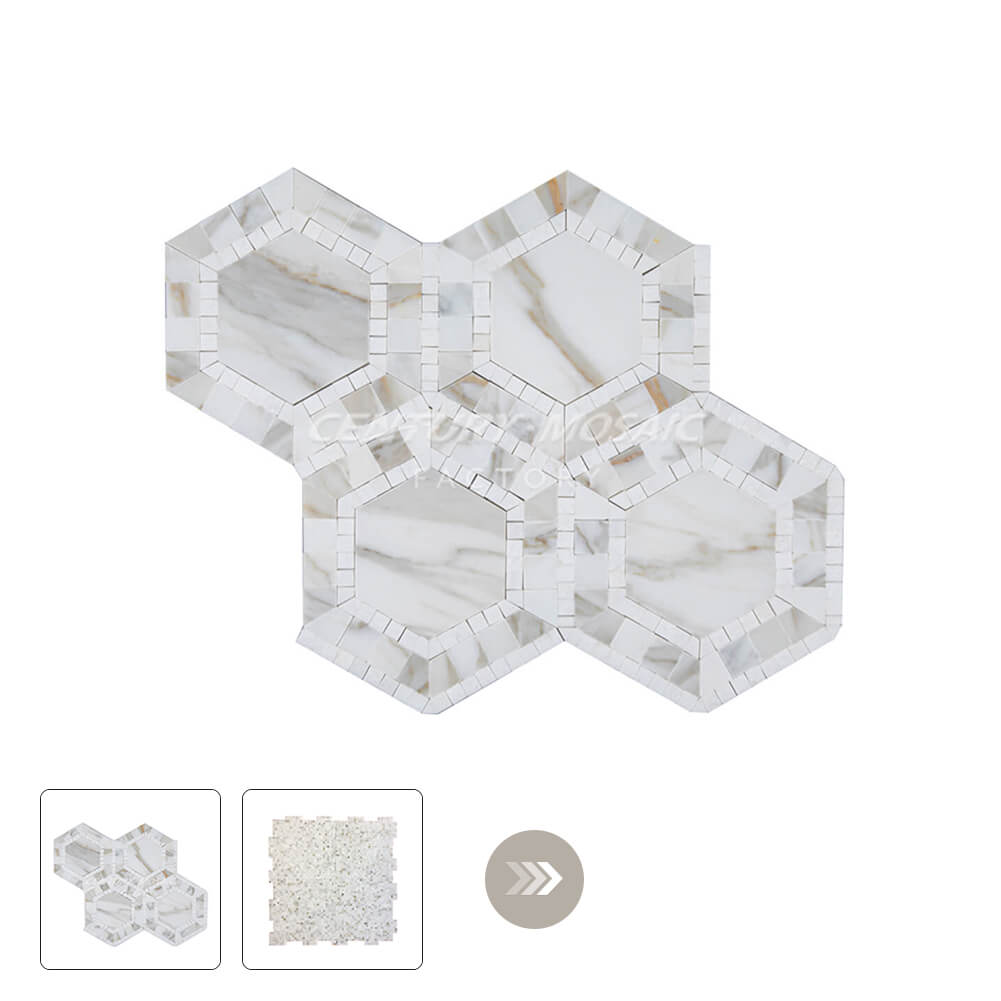 Calacatta Gold Marble Medallions Mosaic Wholesale Collection