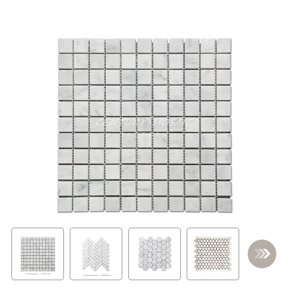 Bianco Carrara White 12''×12'' Marble Mosaic Wholesale Collection