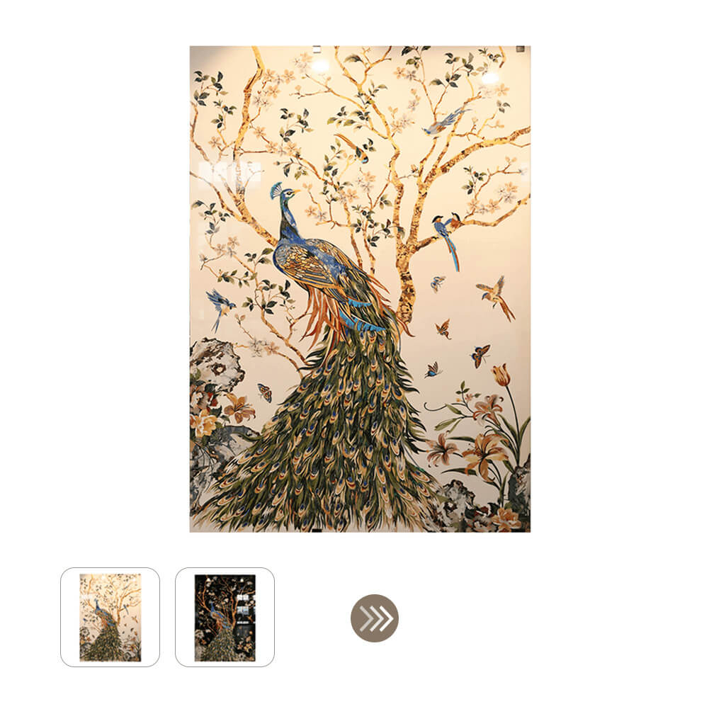Peacock Waterjet Marble Polished Medallion Tile Collection Wholesale