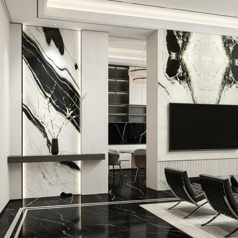 Panda White Marble Polished Slab