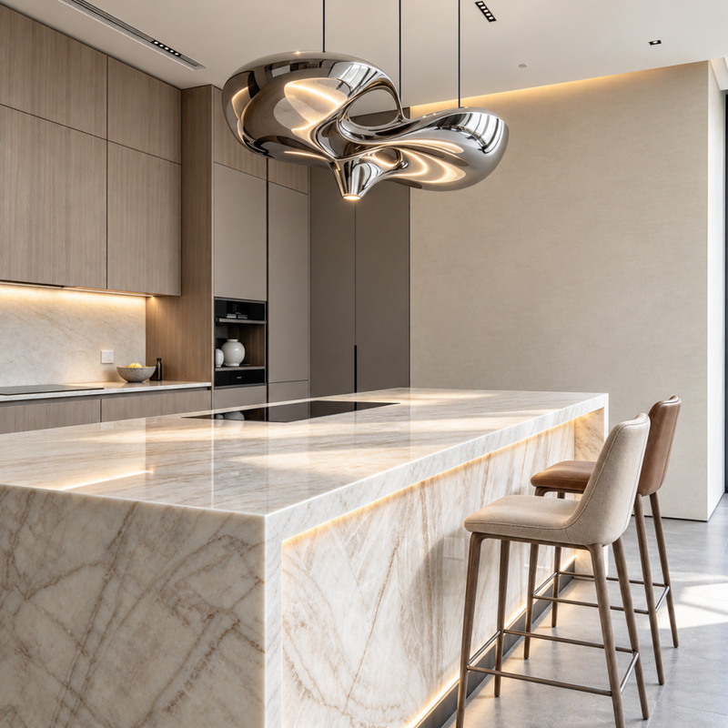 Perla Silvana Marble Polished Slab