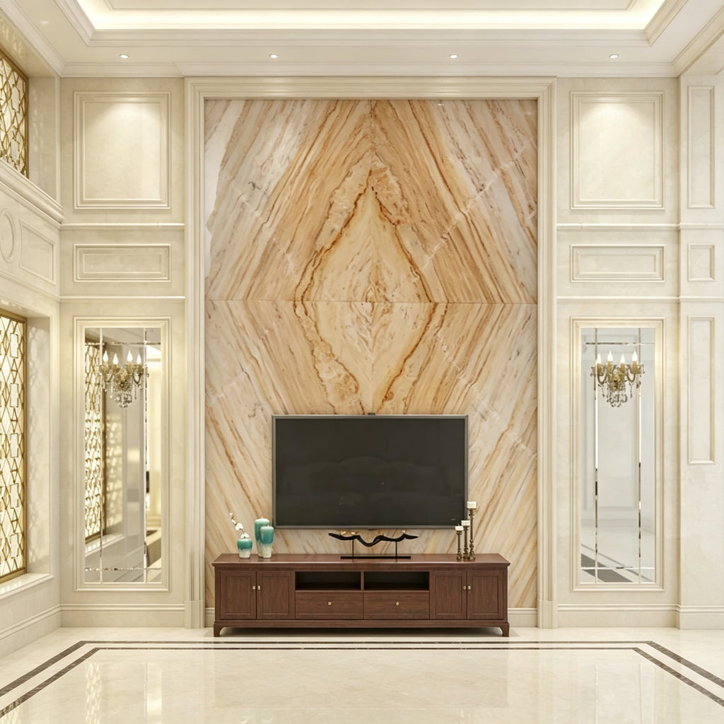 Calacatta Rosa Golden Polished Marble Slab