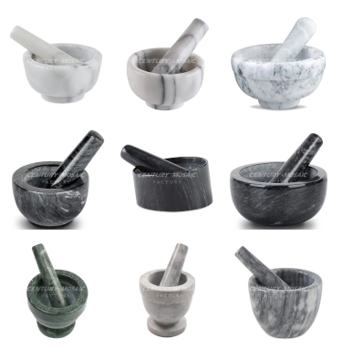 Centurymosaic Wholesale Custom Marble Mortar and Pestle Set Kitchen Accessories