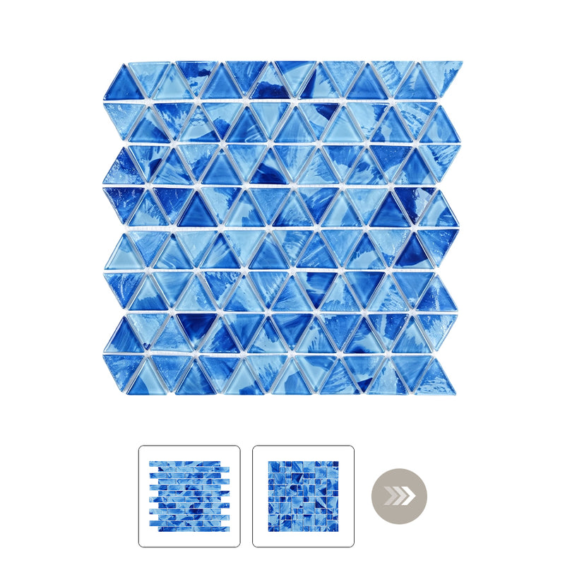 Crystal Glass Blue Swimming Pool Glass Mosaic Manufacturer