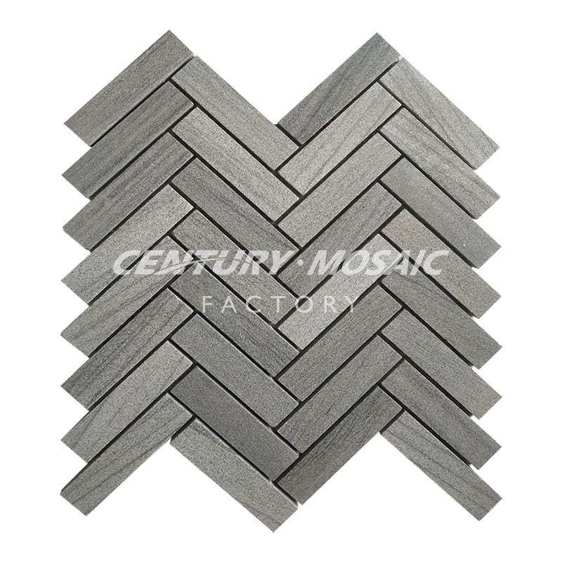 LinLang Gray 1‘’x 4‘’ Herringbone Mosaic Gray Honed Wholesale