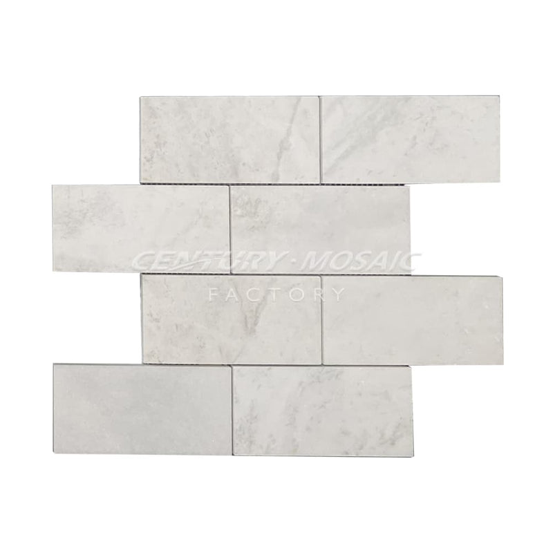 Glorious White 3‘’x 6‘’ Brick Mosaic White Polished Wholesale