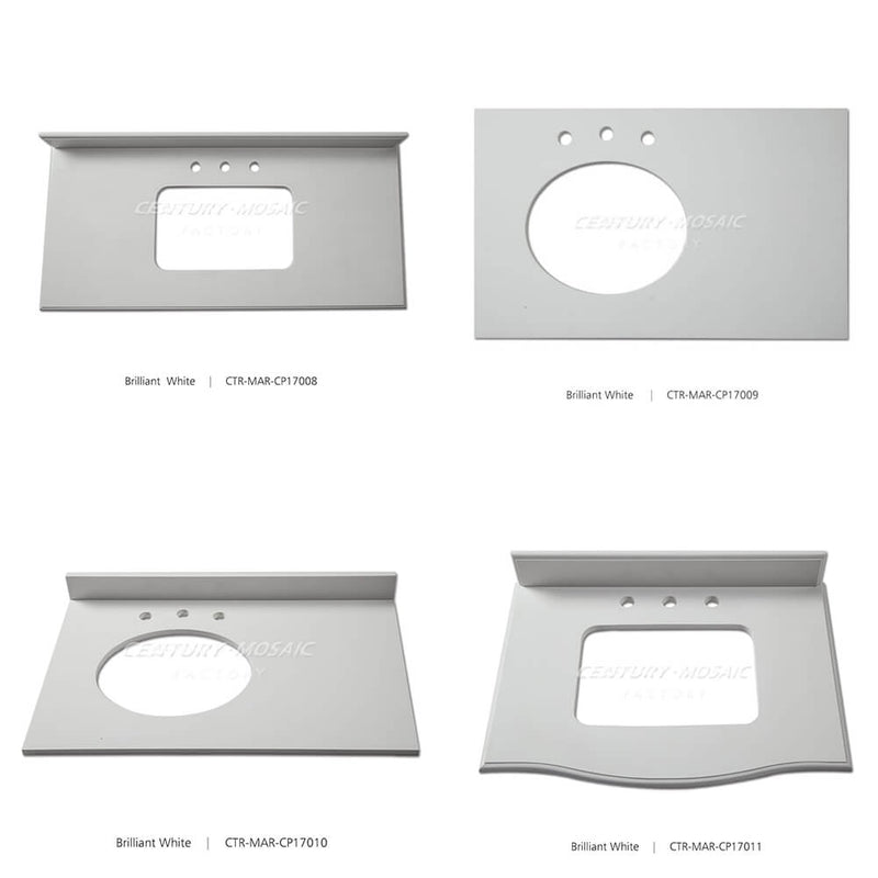 Brilliant White Marble Polished Countertop Collection Wholesale