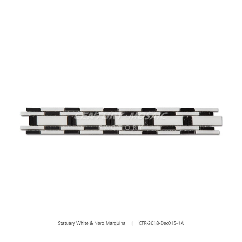 Statuary White & Nero Marquina Marble Polished Border Wholesale