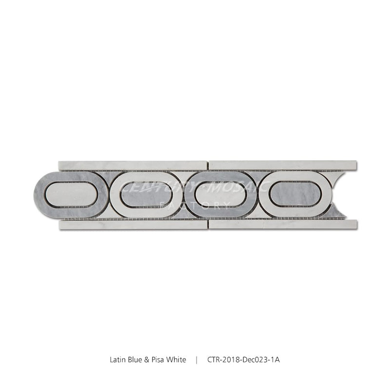 Swirling Mist White Marble  Polished Border Tile Wholesale