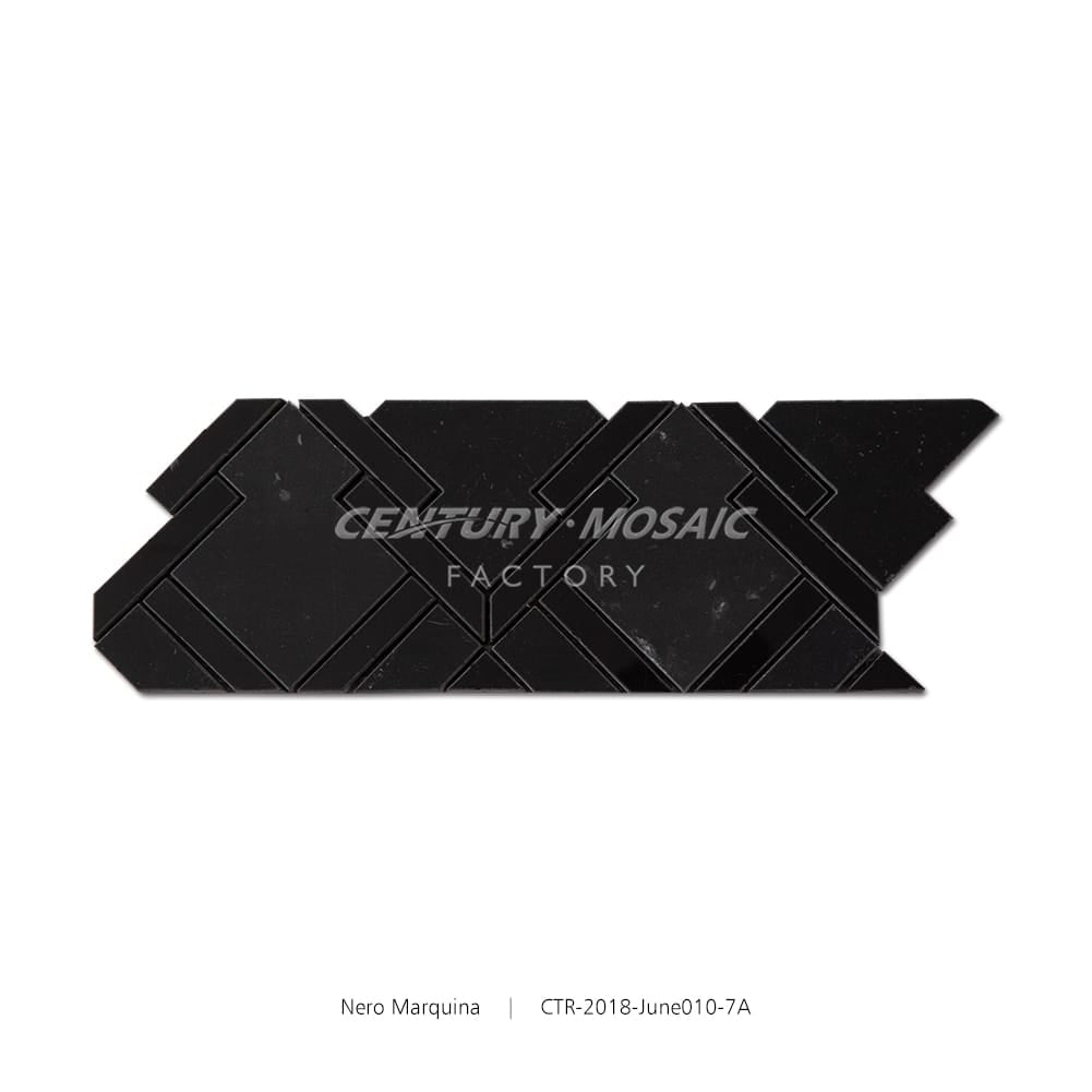Nero Marquina Black Marble Polished Border Tile Wholesale
