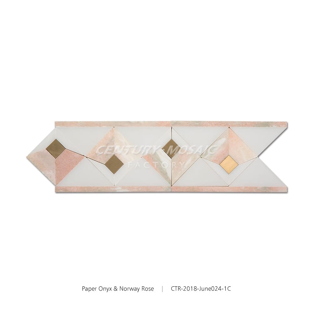 Paper Onyx,Norway Rose Marble Polished Border Tile Wholesale