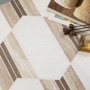 Beauty Shadow Waterjet Marble White Beige Polished Mosaic Wholesale