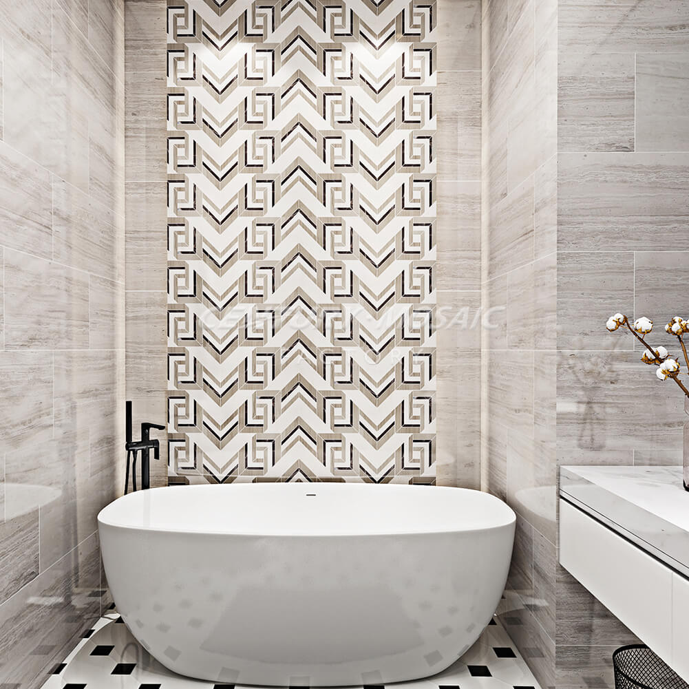 As Beautiful as Brocade Chevron Marble Mosaic Tile Wholesale